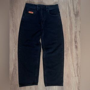 Empyre Black Denim Jeans with Logo Patch